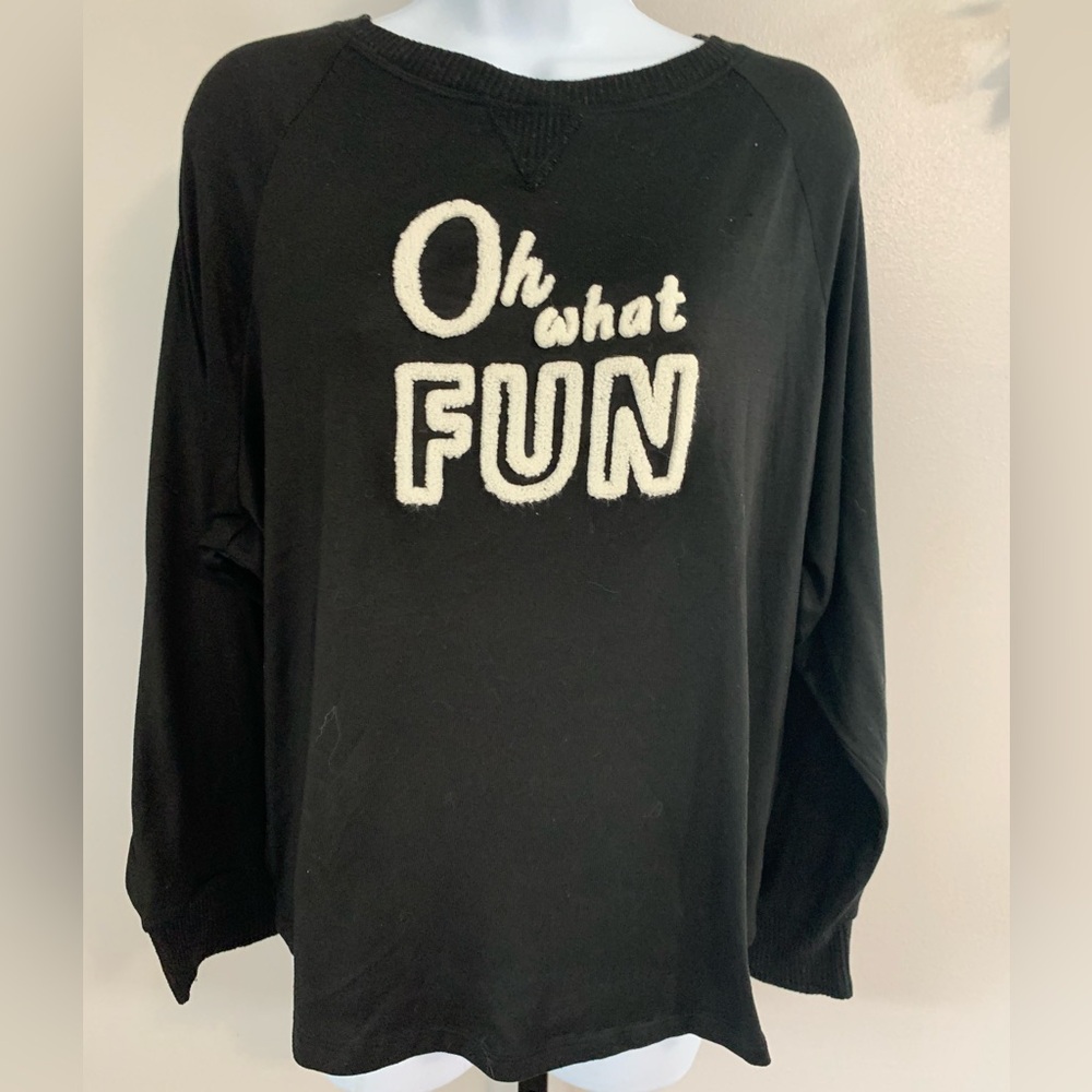 Secret Treasures Black Sweatshirt with Fun Text